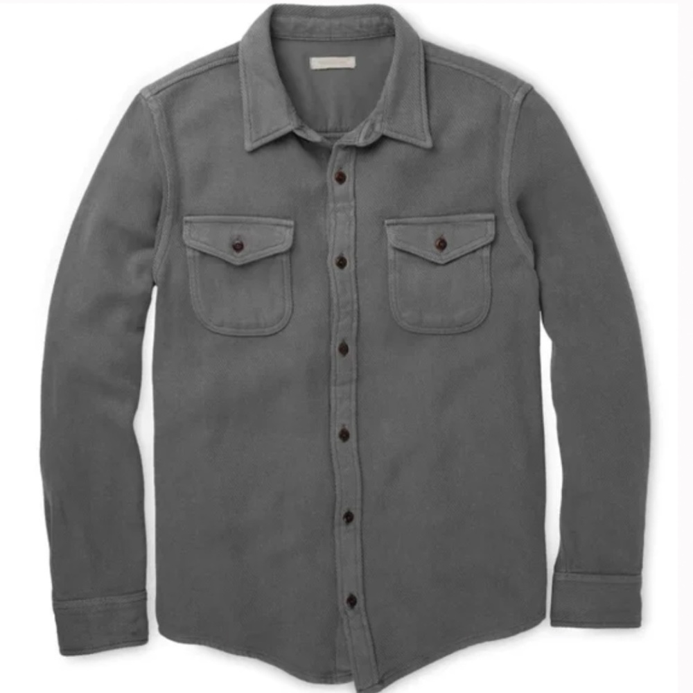 Outerknown Chroma Blanket Shirt Mens Large Faded Black